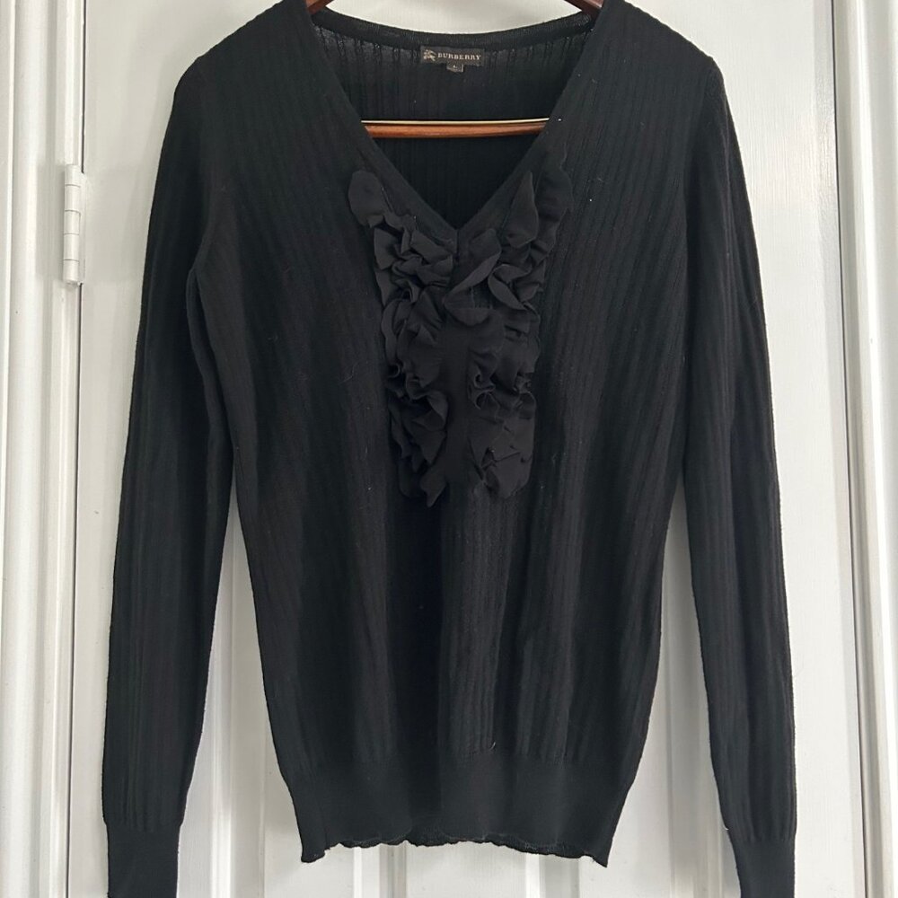 Burberry Ruffled Wool/Silk Sweater
